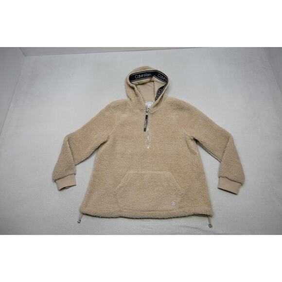 Calvin Klein 1/4 Zip Sherpa Sweater Jacket 1/4 Zip Fleece Womens Medium - Picture 5 of 14